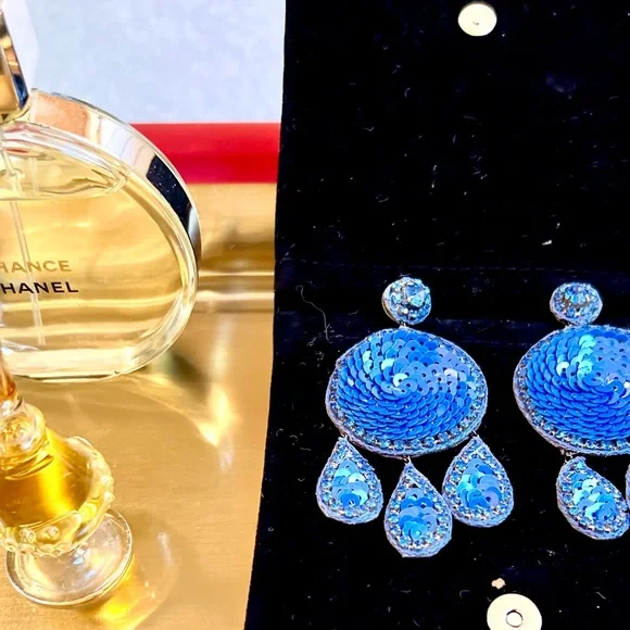 Glittered Orb Earrings - Picture 3 of 3